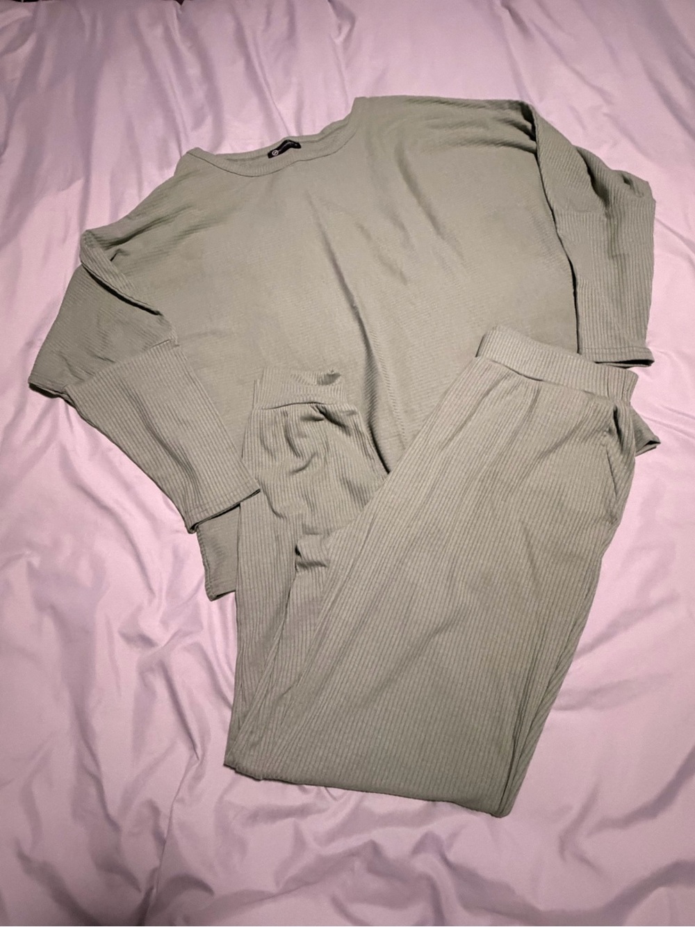 Women’s Cozy Ribbed Pajama / Lounge Set - Sage Green
